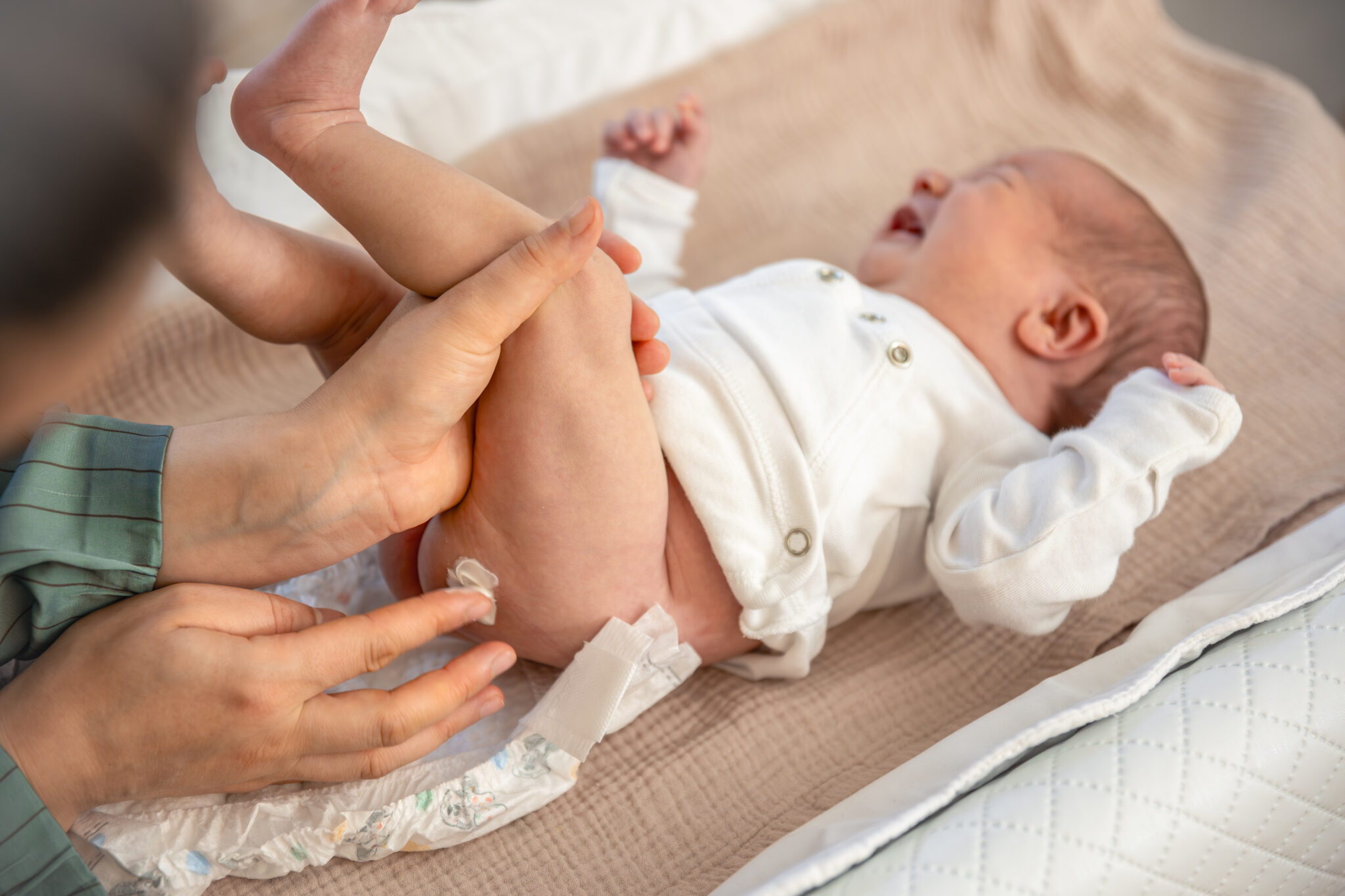 caring for a newborn baby. hygiene of a newborn baby.
